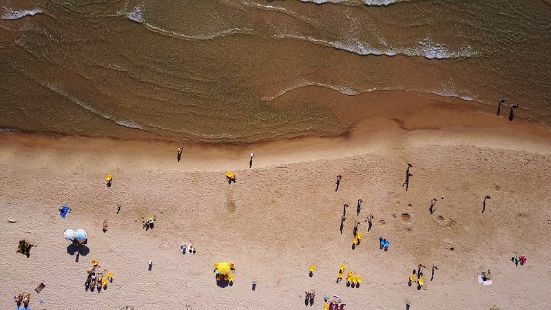 Top,down,aerial,view,of,people,having,fun,at,the